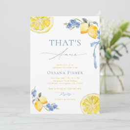 Blue Bow Lemons That's Amore Italian Bridal Shower Einladung