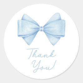 Blue Bow Modern Boy Baby Dusche Runder Aufkleber