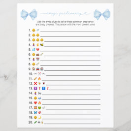 Blue Bow Modern Emoji Baby Showspiel