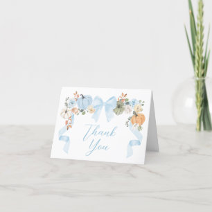 Blue Bow Pumpkin Baby Dusche Dankeskarte