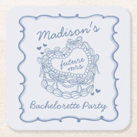 Blue Bow Retro Herz Coquette Bachelorette