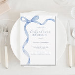 Blue Bow Ribbon Babydusche Brunch Einladung<br><div class="desc">Blue Bow Ribbon Baby Duschbrunch Einladung Diese wunderschöne Babydusche lädt zu einer ganz besonderen Touch an Eleganz ein.</div>