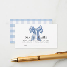 Blue Bow Ribbon Boy Baby Diaper Raffle Ticket Begleitkarte