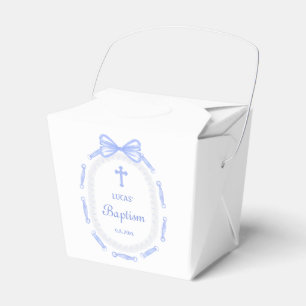 Blue Bow Ribbon Frame Taufe herausnehmen Geschenkschachtel