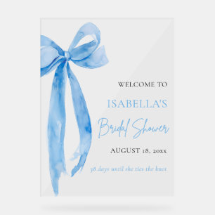 Blue Bow Sie bindet das Brautparty des Knotens Acrylschild