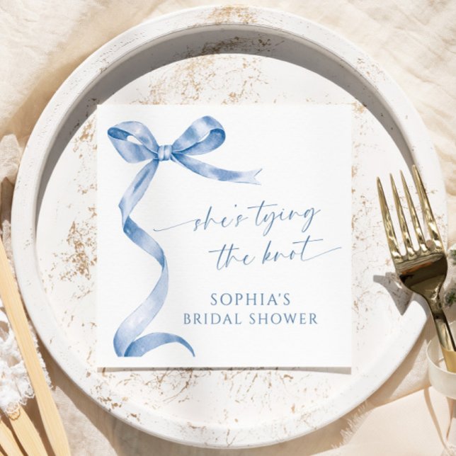 Blue Bow Sie bindet das Brautparty des Knotens Serviette (Von Creator hochgeladen)