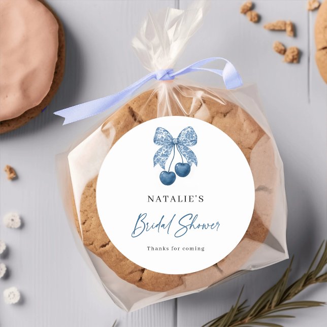 Blue Bow Something Blue Bridal Shower Stickers (Von Creator hochgeladen)