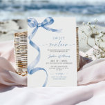 Blue Bow Sweet 16 Birthday Einladung<br><div class="desc">Blue Bow Sweet 16 Birthday Invitation - Feiern Sie Ihren Meilenstein Geburtstag stilvoll mit dieser eleganten Sweet 16 Einladung mit einem klassischen blauen Bogen-Design. Diese Einladung, die perfekt für ein elegantes und raffiniertes Event geeignet ist, zeigt eine sanfte blaue Palette und eine feminine, anmutige Ästhetik, die Ihre Gäste beeindrucken wird....</div>