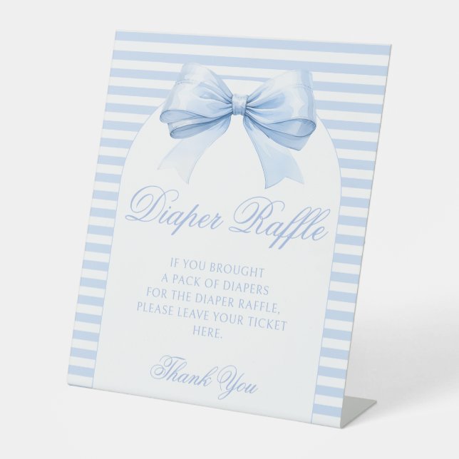 Blue Bow Sweet Baby Boy Dusche Windelwanne Windelw Sockelschild (Vorderseite)