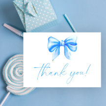 Blue Bow Vielen Dank Card