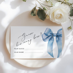 Blue Bow Wie viele Bows Baby Showspiel Begleitkarte