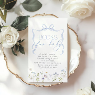 Blue Bow Wildblume Book for baby ticket Begleitkarte