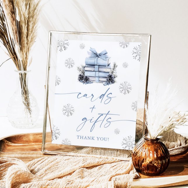 Blue Bow Winter Books Baby Shower Cards & Gifts Poster (Von Creator hochgeladen)