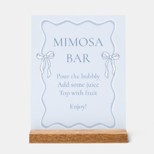 Blue Bow Zähmung des Knotens Brautparty Mimosa Bar Acrylschild