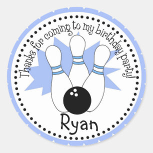Blue Bowling Ball Stickers