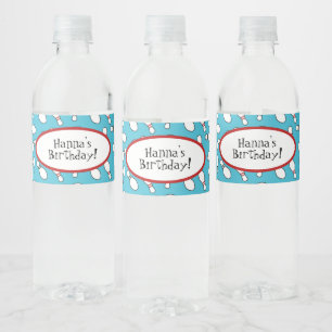 Blue Bowling Thema Geburtstag Wasser Flasche Etike