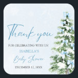 Blue Bows Christmas Tree Boy Winter Baby Shower Quadratischer Aufkleber<br><div class="desc">Der Blue Bows Weihnachtsbaum Boy Winter Baby Shower Sticker ist eine charmante Ergänzung zu Ihrer Baby-Dusche im Winter! Mit einem weichen blauen Bogen und einem festlichen Weihnachtsbaum bringt dieser Aufkleber eine gemütliche, saisonale Touch zu Ihrer Feier. Das Hotel ist perfekt für die Dekoration von Lieblingen, Einladungen oder Party-Dingen. Es ist...</div>