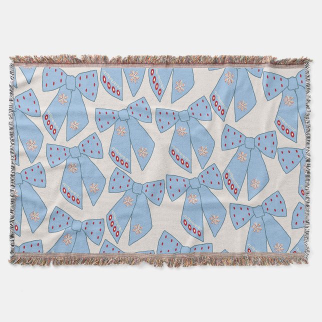 Blue Bows Coquette Decke (Vorderseite)
