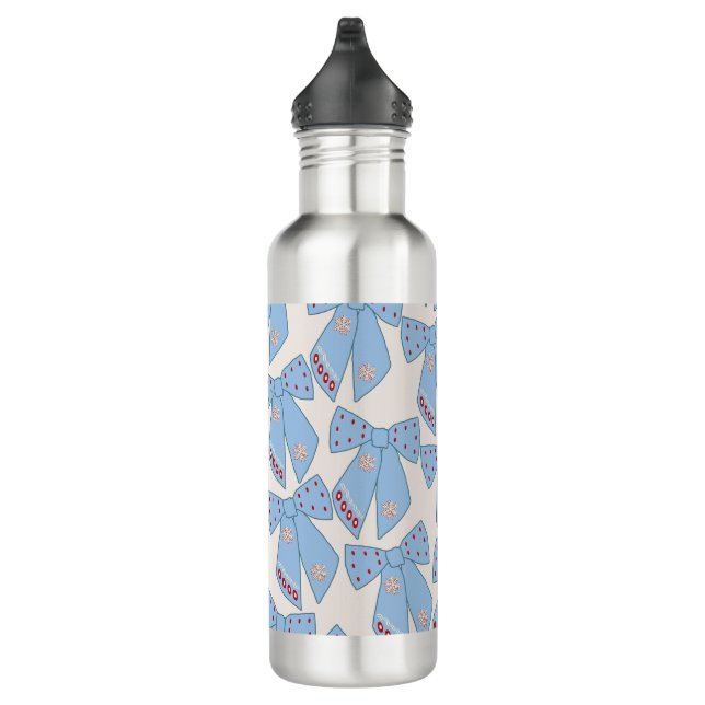 Blue Bows Coquette Edelstahlflasche (Rechts)