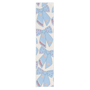 Blue Bows Coquette Kurzer Tischläufer