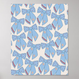 Blue Bows Coquette Poster