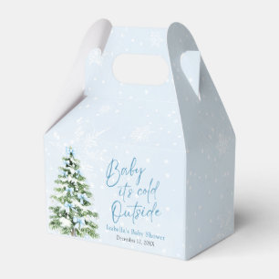 Blue Bows Girl Baby It's Cold Outside Baby Shower Geschenkschachtel