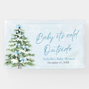 Blue Bows Mädchen Baby It's Cold Outside Baby Show Banner
