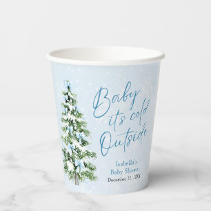 Blue Bows Mädchen Baby It's Cold Outside Baby Show Pappbecher