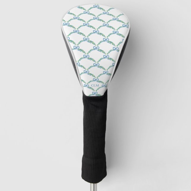 Blue Bows und Beaus Coastal Garland Golf Headcover (Vorderseite)