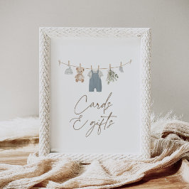 Blue Boy Baby Clothes Baby Shower Cards and Gifts Poster