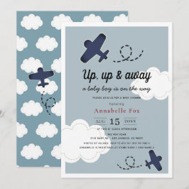 Blue Boy Baby Dusche auf dem Blue Boy Airplane Einladung