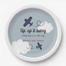 Blue Boy Baby Dusche auf dem Blue Boy Airplane Pappteller