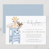 Blue Boy Baby Dusche by Mail maskierte Babytiere
