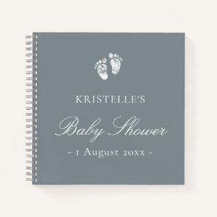Blue Boy Baby Footprint Baby Shooting Guest Book Notizbuch