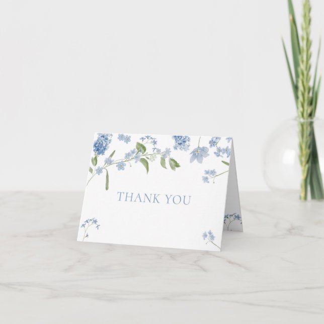 Blue Boy Baby in Bloom Baby Dusche Danke Karte (Vorderseite)
