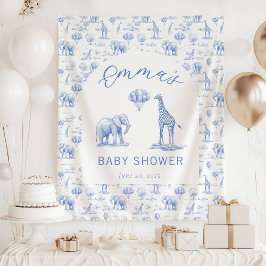 Blue Boy Baby Showbanner Safari Toile Wandteppich
