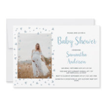 Blue Boy Baby Shower Elegantes Dusty Heart Foto