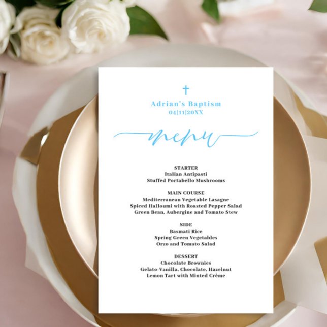 Blue Boy Baptismenü Menükarte (Von Creator hochgeladen)