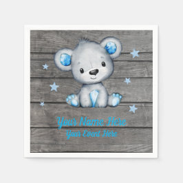 Blue Boy Bear Napkins Baby Dusche Geburtstag Serviette