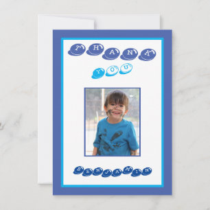 Blue Boy Birthday Vielen Dank Kinder Foto-Karte Dankeskarte