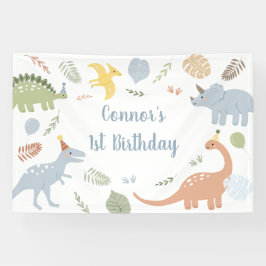 Blue Boy Boho Dinosaur Geburtstag Banner