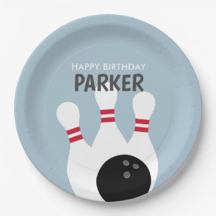 Blue Boy Bowling Birthday Party Pappteller