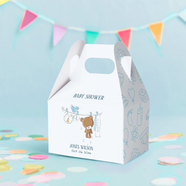 Blue Boy Clothesline auf Rope Baby Shower Geschenkschachtel (Von Creator hochgeladen)
