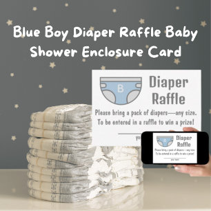 Blue Boy Diaper Raffle Baby Duschenschließkarte Einladung