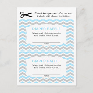 Blue Boy Diaper Raffles Tickets, kleine Menge Einladungspostkarte