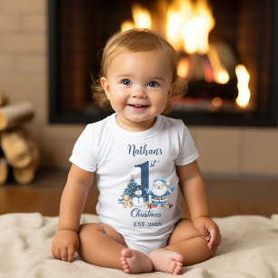 Blue Boy Erste Weihnachten Baby Strampler