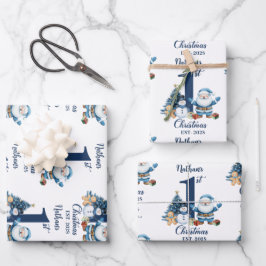 Blue Boy Erste Weihnachten Geschenkpapier Set