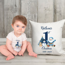 Blue Boy Erste Weihnachten Kissen