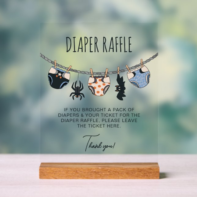 Blue Boy Halloween Baby shower Déchets Raffle (Neutre)