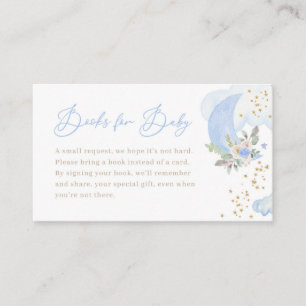Blue Boy Moon Baby Shower Books for Baby Card Platzkarte
